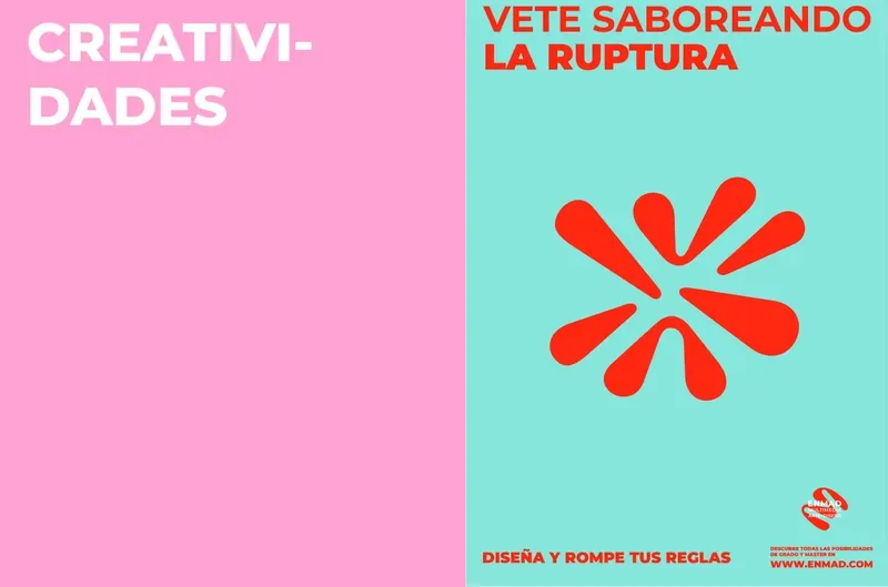 Campaign poster: a red asterisk on mint, Vete saboreando la ruptura