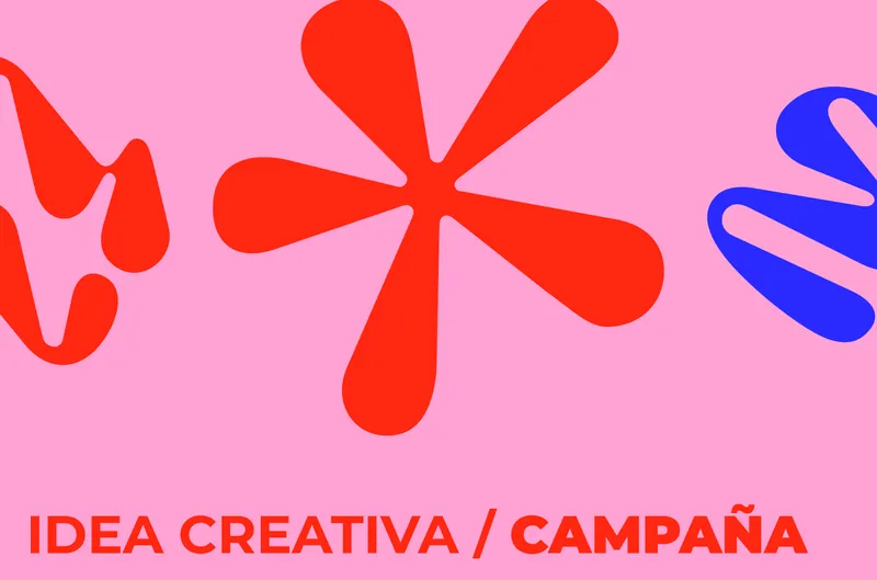 Creative idea: a big red asterisk with blue shapes
