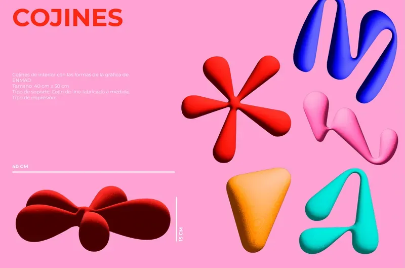 Cushions shaped like the identity forms