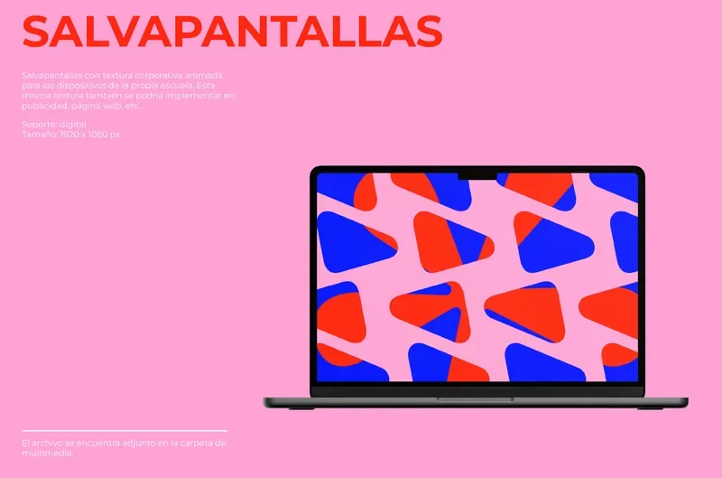 The ENMAD screensaver on a laptop