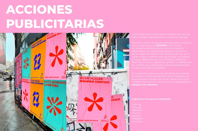 Campaign posters pasted on a street wall in Madrid