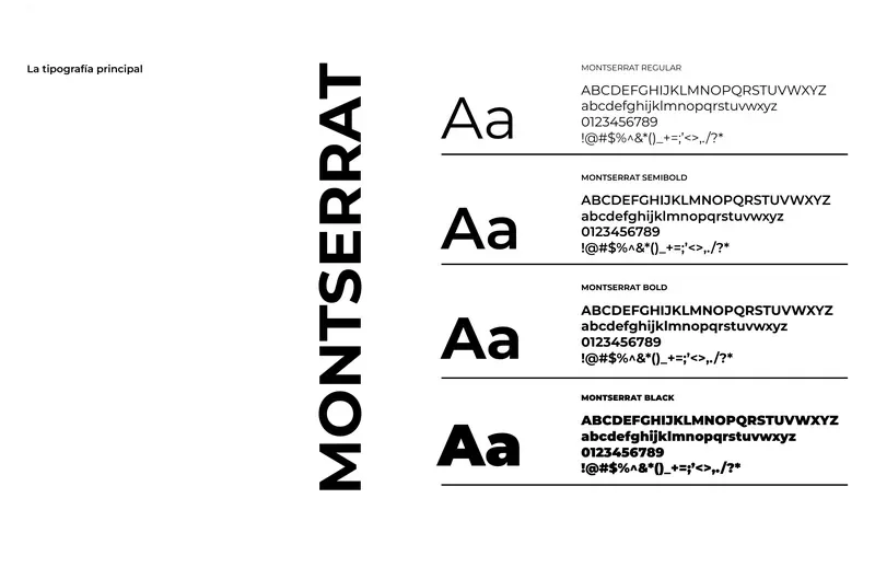 Typography page: Montserrat in four weights