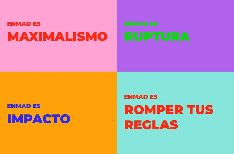 Brand values in colour blocks: maximalism, rupture, impact, break your rules